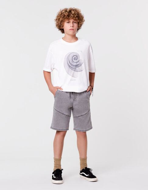 White T-shirt organic cotton spiral shell boy - IKKS
