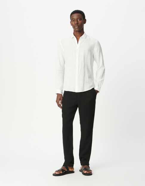 Chemise SLIM blanche 100% lin Homme - IKKS