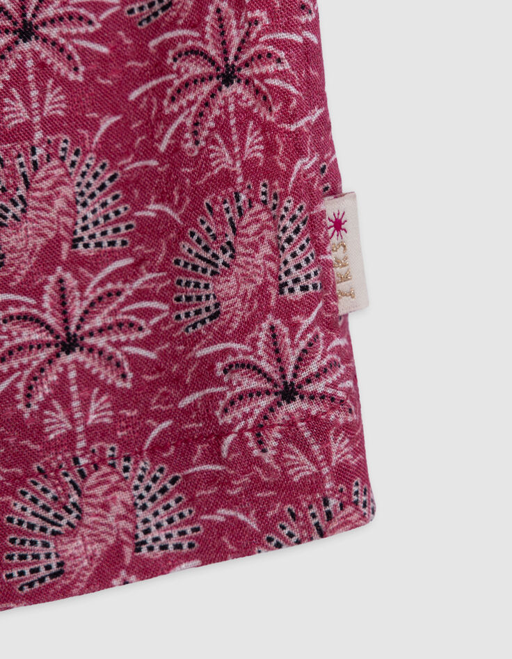 Robe rose imprimé palmiers bébé fille-4