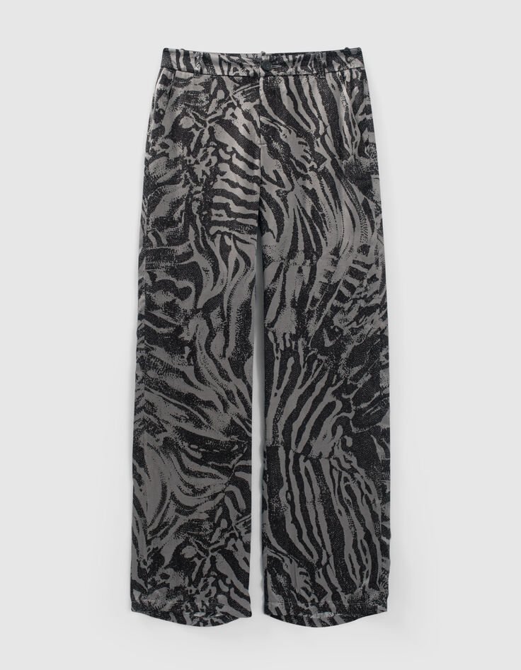 Pure Edition-Women’s grey wide-leg zebra print trousers-6