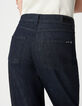 Women's raw blue cropped straight jeans-4