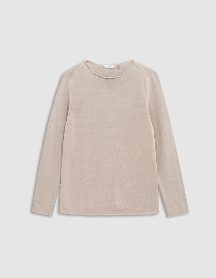 Men’s flax knit sweater with rolled edges-6 Men’s flax knit sweater with rolled edges-6