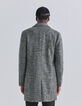 Men’s charcoal semi-plain wool fabric coat-3