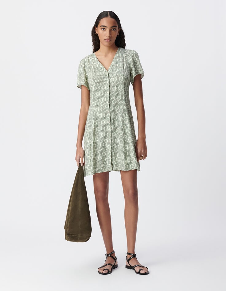 Green dress LENZING™ ECOVERO™ ethnic Women-1 Green dress LENZING™ ECOVERO™ ethnic Women-1