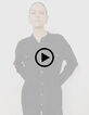 Women's 4-pocket black knit Saharienne-5