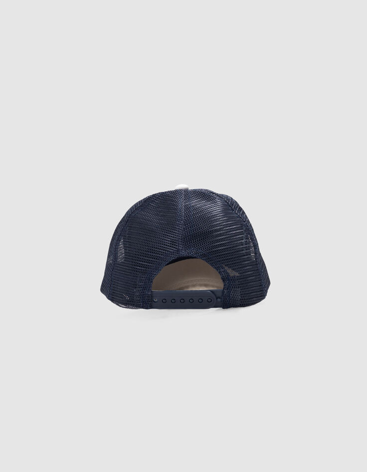 Gorra azul marino blanca visera beige niño-2