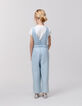 Set blaues Mädchen-Jeanslatzhose, Waterless und T-Shirt-2