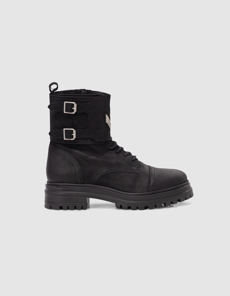 Ranger black nubuck leather boots Women's 111 Line-1