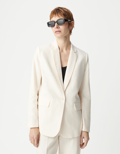 Women's unbleached linen and cotton suit jacket - IKKS