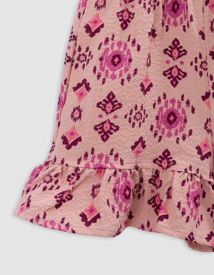Combishort pink printed maxi ethnic girl-6