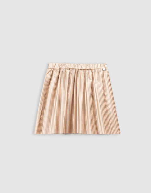 Girls’ gold pleated short skirt - IKKS