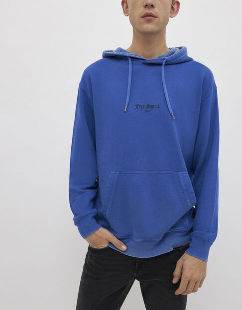 Electric blue sweater met kap Heren - IKKS