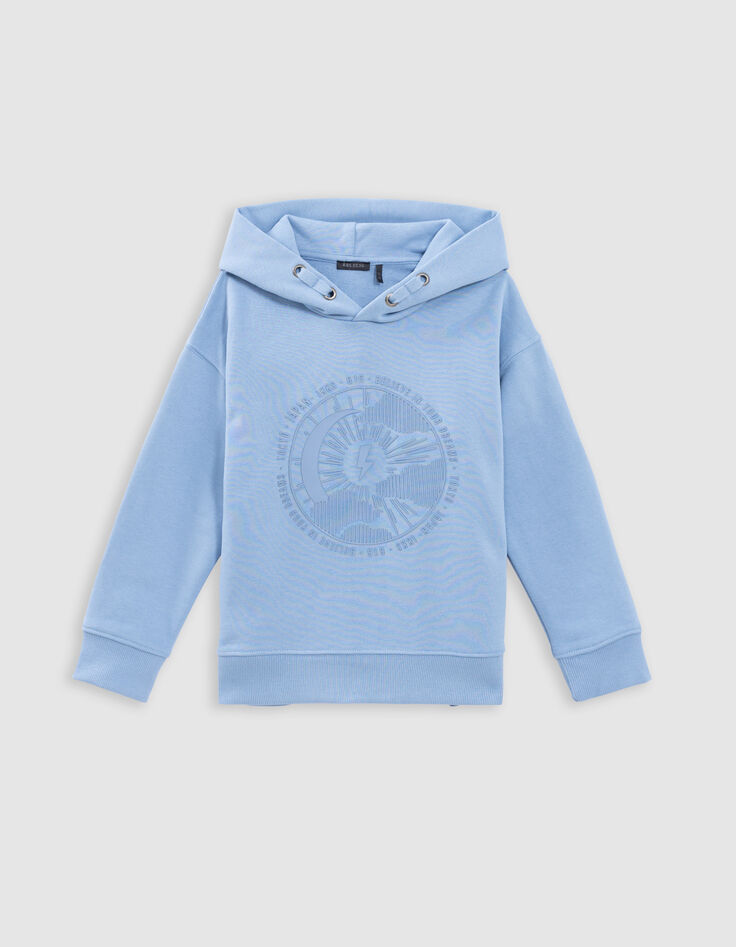 Blue sun-moon pattern hoodie for boy-3