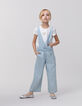 Set blaues Mädchen-Jeanslatzhose, Waterless und T-Shirt-1