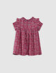 Robe rose imprimé palmiers bébé fille-3