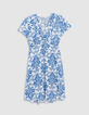 Robe LENZING™ ECOVERO™ imprimé faïence bleu Femme-6