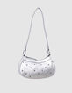 Silberne Tasche mit Nietenverzierung für Mädchen-1