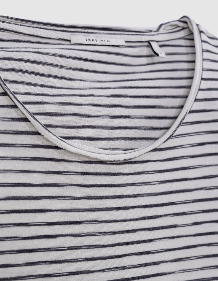 Camiseta marinera blanca rayas azul marino hombre-7