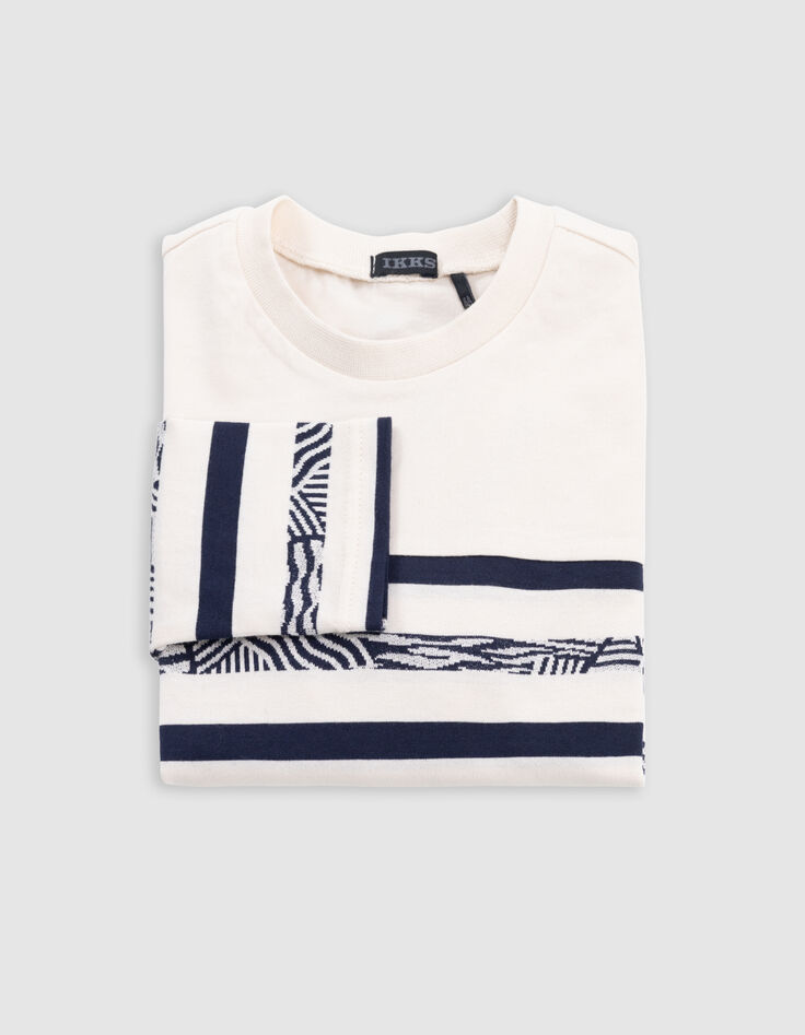 T-shirt marinière crème rayures fantaisie garçon-7