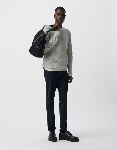 Men’s grey blue decorative jacquard knit sweater - IKKS