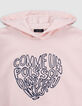 Roze hoodie geborduurde tekst in hartvorm meisjes-3
