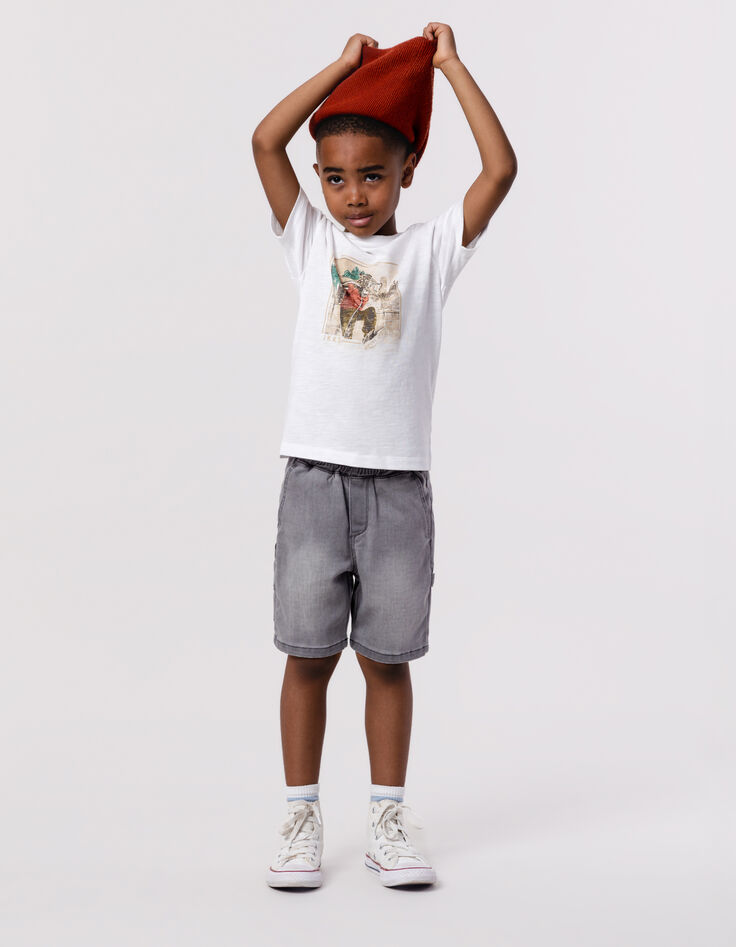 Bermudas jogger loose gris waterless niño-1