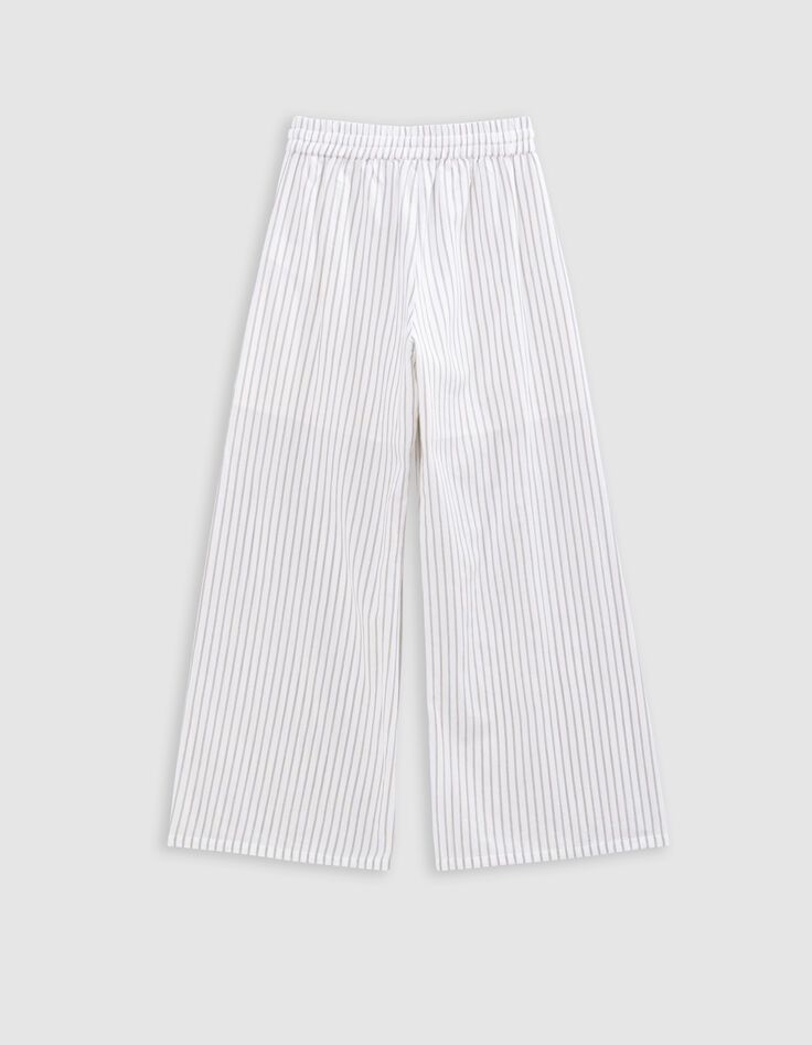 Witte WIDE LEG broek lichtgroene strepen meisjes-5 Witte WIDE LEG broek lichtgroene strepen meisjes-5