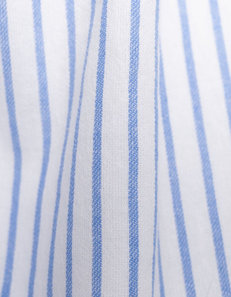 Pantalón large blanco rayas azules niña-8 Pantalón large blanco rayas azules niña-8