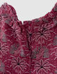 Robe rose imprimé palmiers bébé fille-5