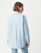 Women's oversize organic cotton blue striped shirt-4