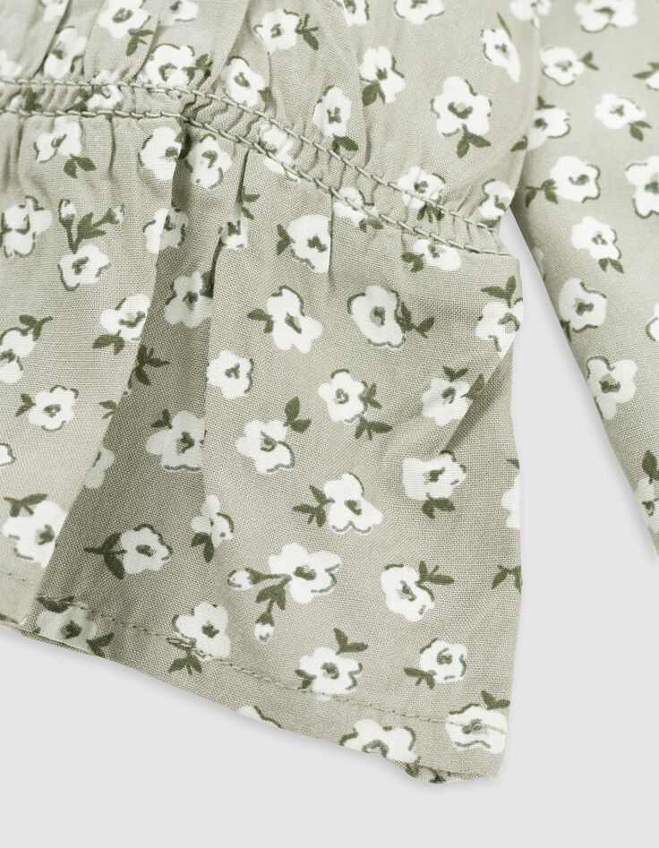 Blusa verde floral verano niña-8