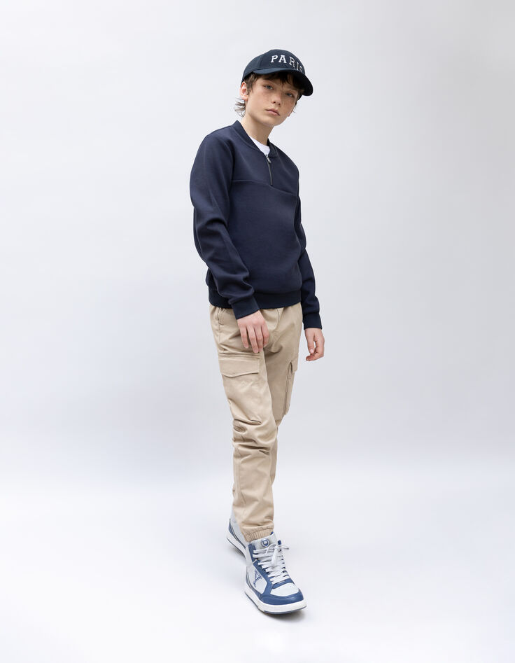 Pantalón JOGGER beige de niño con cintura elástica-3 Pantalón JOGGER beige de niño con cintura elástica-3