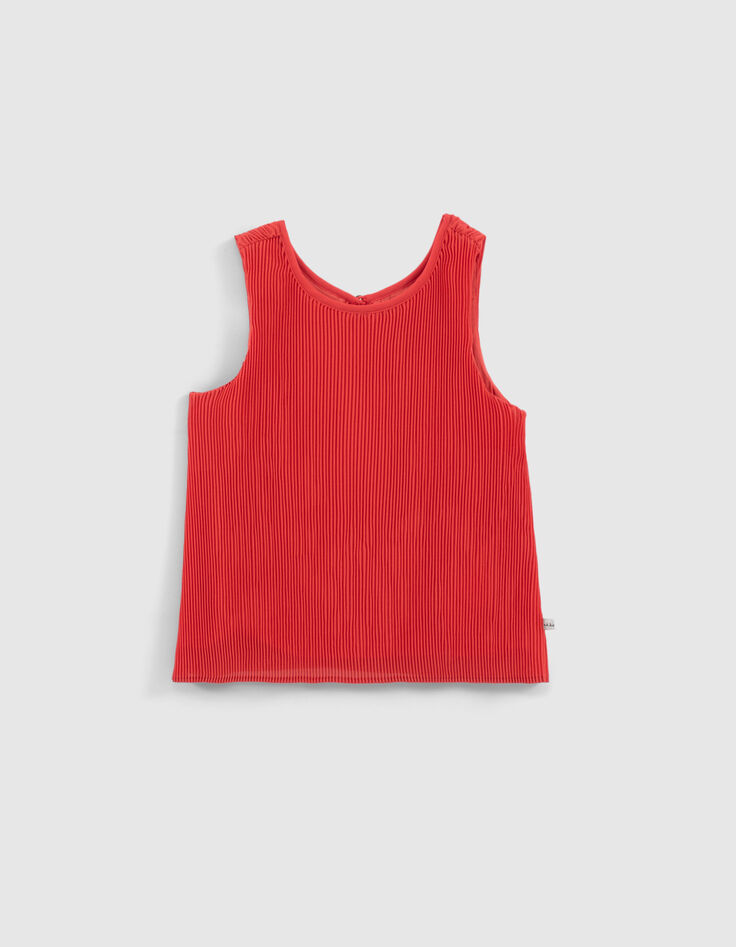 Rood vloeiend plissétopje meisjes -1 Rood vloeiend plissétopje meisjes -1
