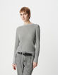 Cardigan chic gris tricot lurex ajouré Femme-6
