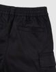 Bermudas jogger negras mix lyocell niño-6