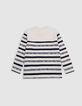 T-shirt marinière crème rayures fantaisie garçon-5