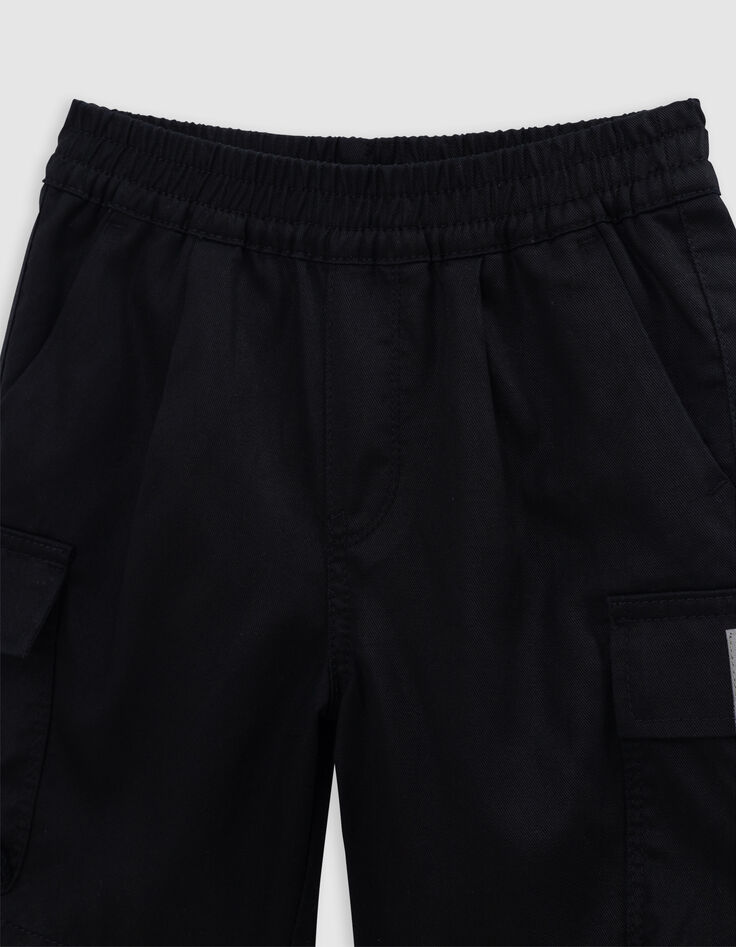 Bermudas jogger negras mix lyocell niño-3