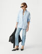 Women's oversize organic cotton blue striped shirt-2