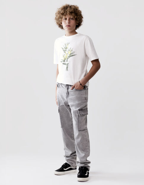 BATTLE jeans grey Waterless knitlook boy - IKKS