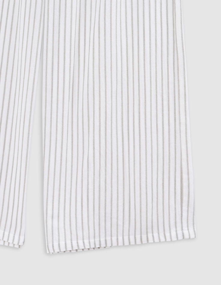 Witte WIDE LEG broek lichtgroene strepen meisjes-6 Witte WIDE LEG broek lichtgroene strepen meisjes-6