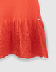 Top rojo cuello cuadrado bordado inglés niña-4