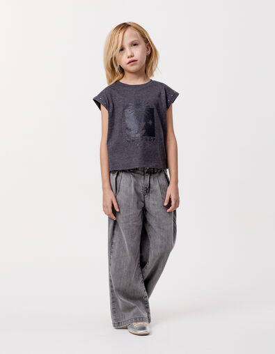 LARGE jeans grey organic cotton for girl - IKKS