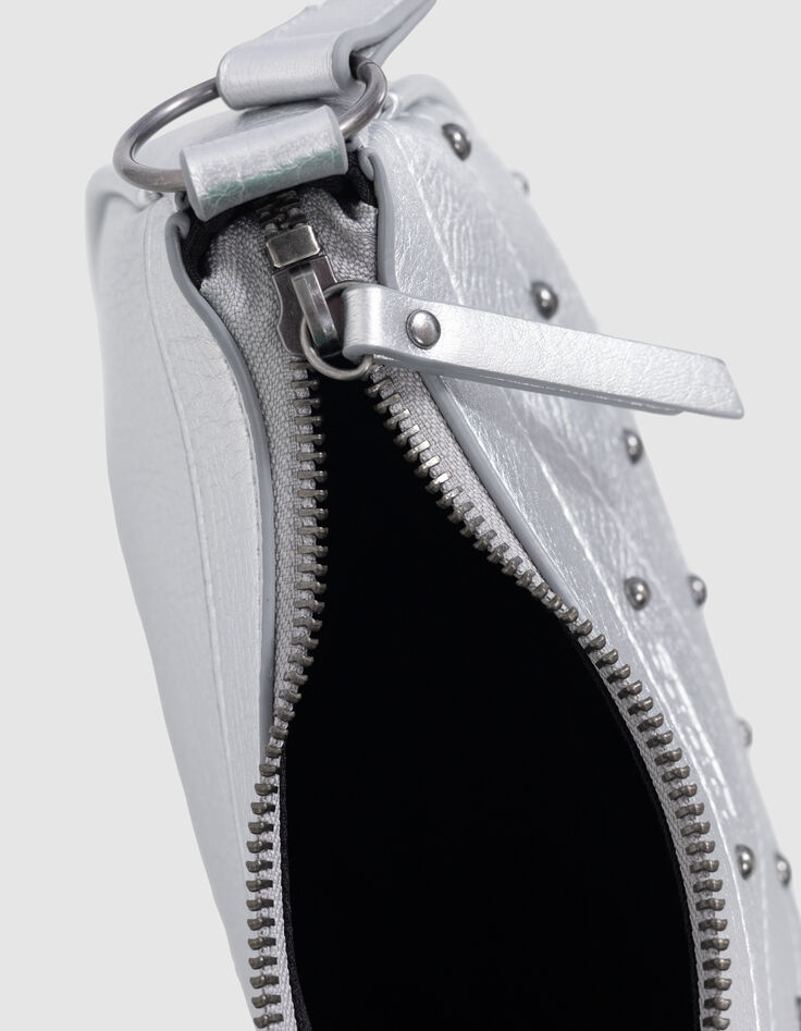 Silberne Tasche mit Nietenverzierung für Mädchen-6