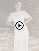 Women's chic white macramé lace dress-10