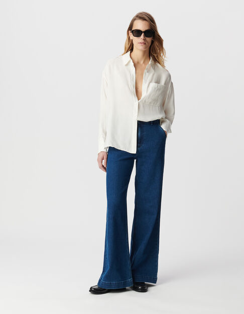White oversize long-sleeved shirt - IKKS