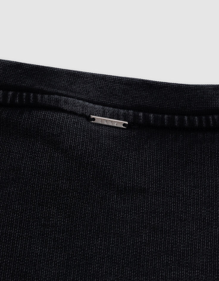 Grey cropped sweatshirt with sequined message for girl-7 Grey cropped sweatshirt with sequined message for girl-7