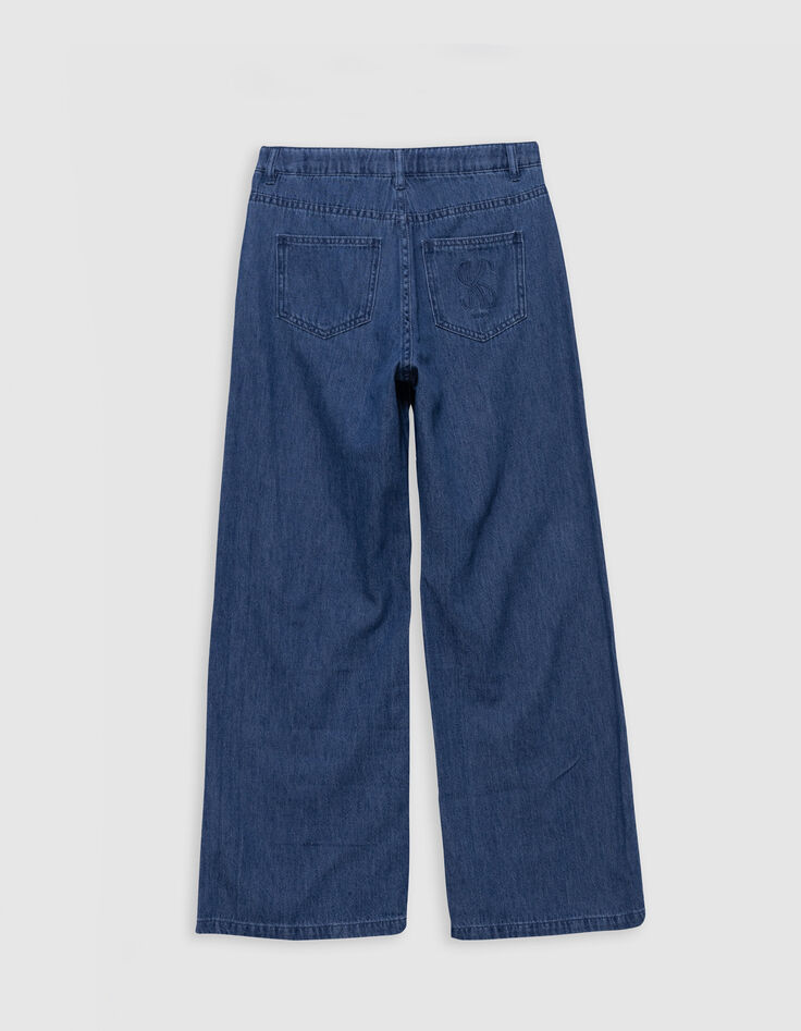 Blauwe LARGE jeans Waterless met opvallende vouwen meisjes-6 Blauwe LARGE jeans Waterless met opvallende vouwen meisjes-6