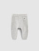 Pantalón mastic jaspeado de tricot algodón bio bebé-2