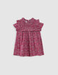 Robe rose imprimé palmiers bébé fille-1