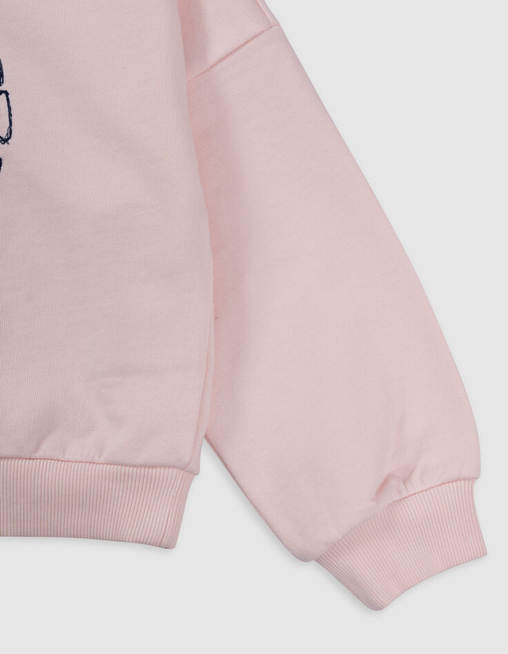 Roze hoodie geborduurde tekst in hartvorm meisjes-5